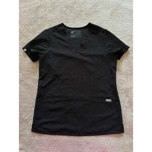 Figs Women's Casma 2 Pockets Scrub V-neck Black Size Xsmall